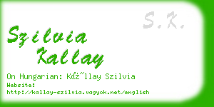 szilvia kallay business card